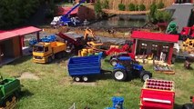 BRUDER TOYS dirt transport video for kids! Dump truck, trors and more!