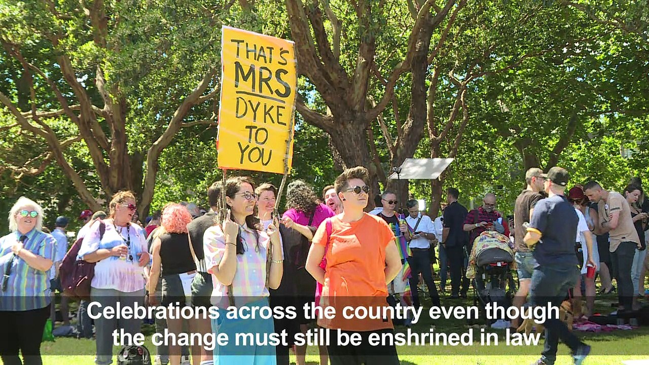 Celebrations as Australians back same-sex marriage