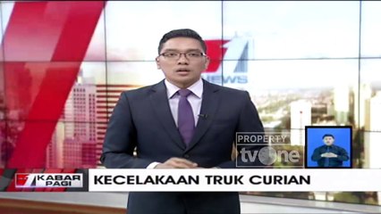 Truk Curian Menabrak Pembatas Jalan, Sopir Babak Belur Dihakimi Massa