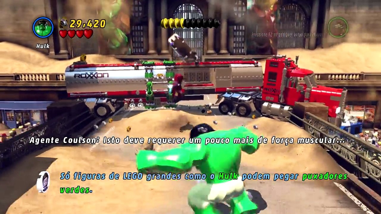 Homem Aranha, Hulk e Homem de Ferro contra o Homem Areia e Abominável - Lego Marvel Super Heroes