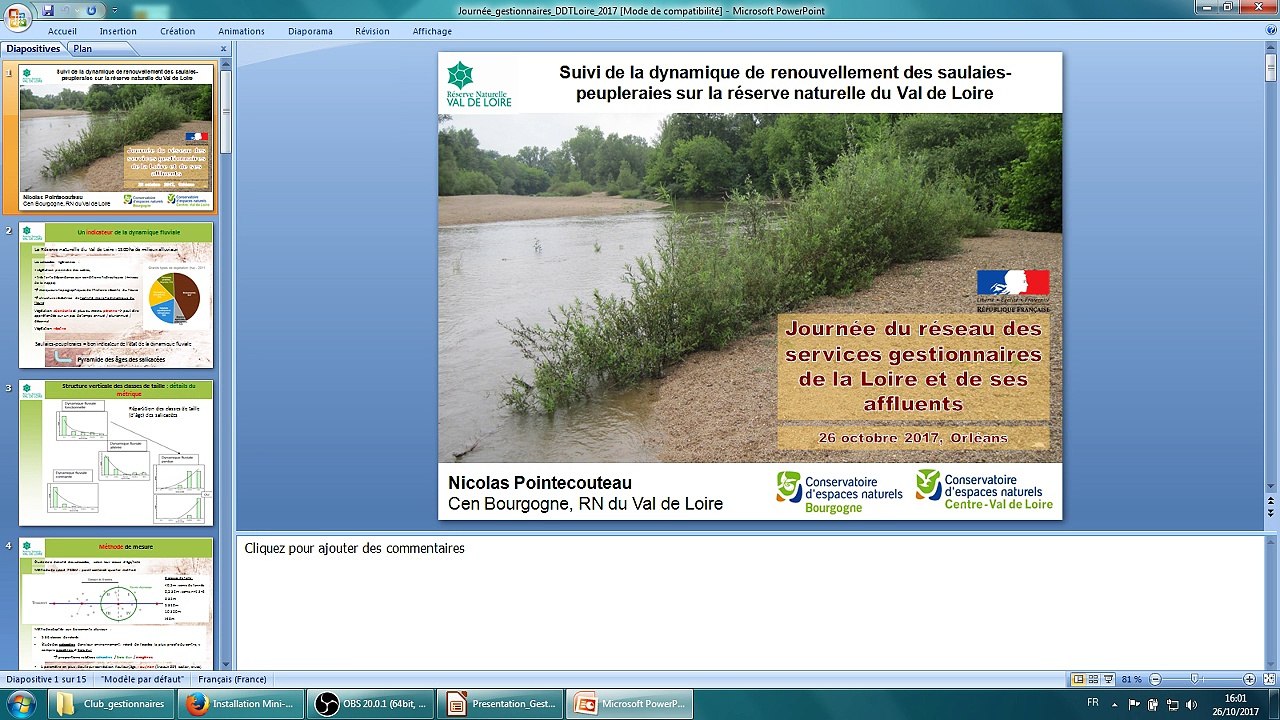 Suivi de la dynamique de renouvellement des saulaies-peupleraies sur la réserve naturelle du Val de Loire