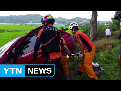 나무 들이받은 승용차...60대 부상 / YTN (Yes! Top News)
