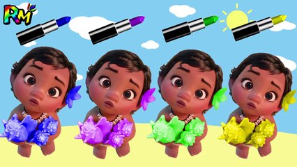 Colors for kids Learn with Moana Wrong Makeup Color Lipstick The Alphabet Song Nursery Rhymes-tWEdrLwaKcQ