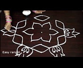 very simple rangoli designs with 7 dots  beautiful kolam  latest easy muggulu  daily rangavalli