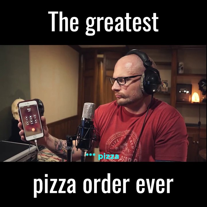 The pizza guys reaction is amazing