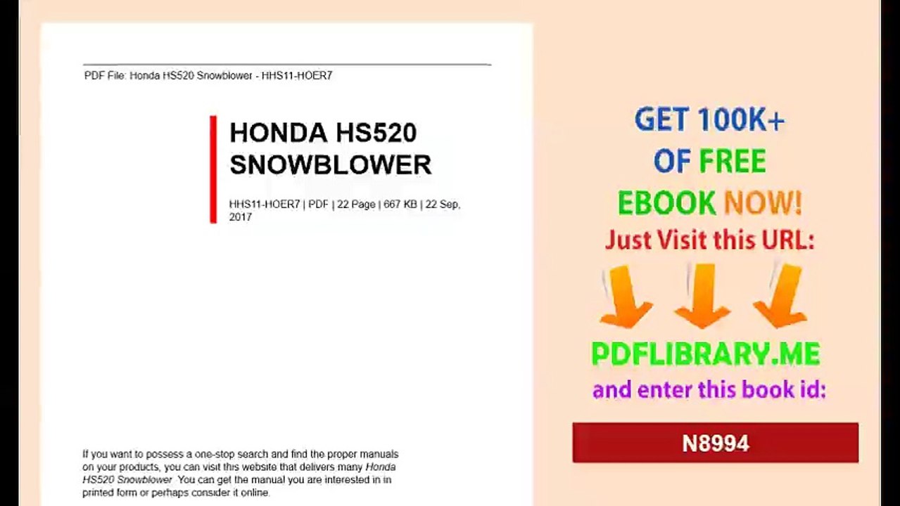 Honda HS520 Snowblower