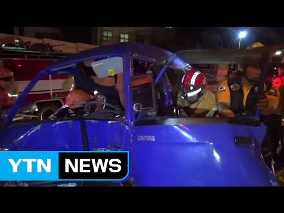 승합차 도로 교각 충돌...70대 운전자 숨져 / YTN (Yes! Top News)
