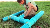 Primitive girl Catch fish Using plastic Pipe trap How to catch fish traditional style part