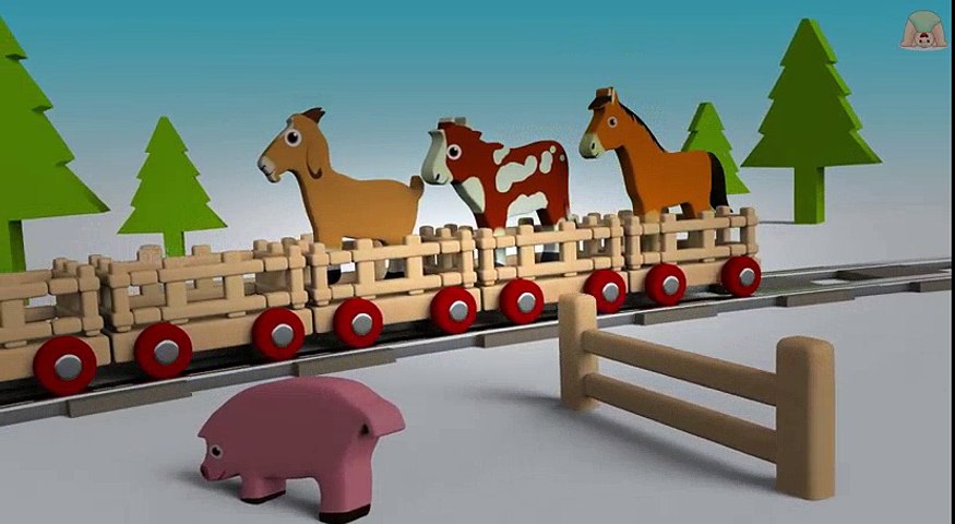 Learn Animals For Kids The Farm Animal Transport Train for children and toddlers