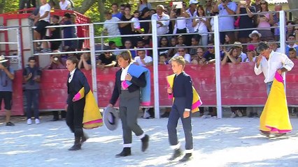 Quelques spectateurs des prouesses des jeunes toréros en devenir