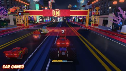 Monster Truck Lightning McQueen Disney Race Car Game Cartoon for Kids