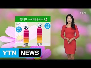 [날씨] 한낮 늦더위...어제만큼 더워요! / YTN (Yes! Top News)
