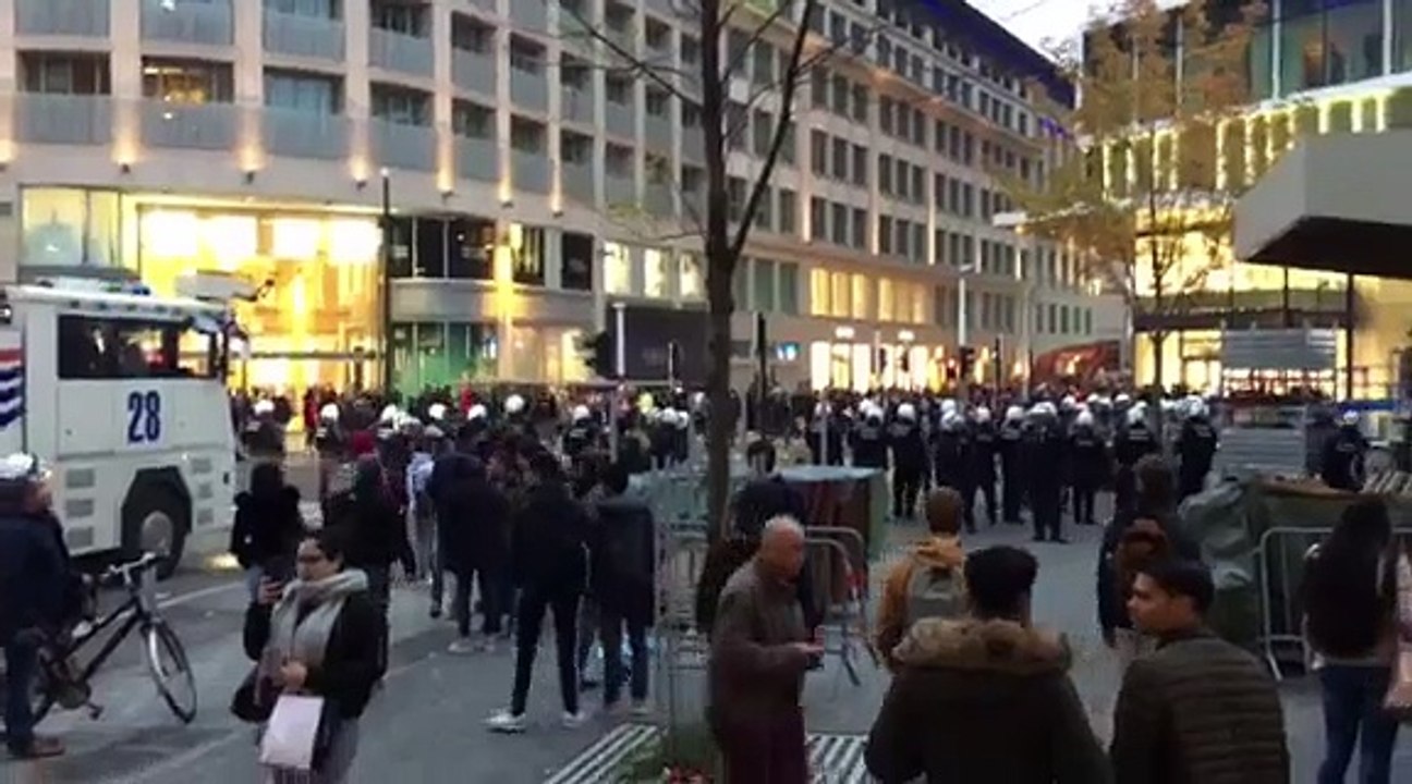 Emeutes à Bruxelles près de la Bourse
