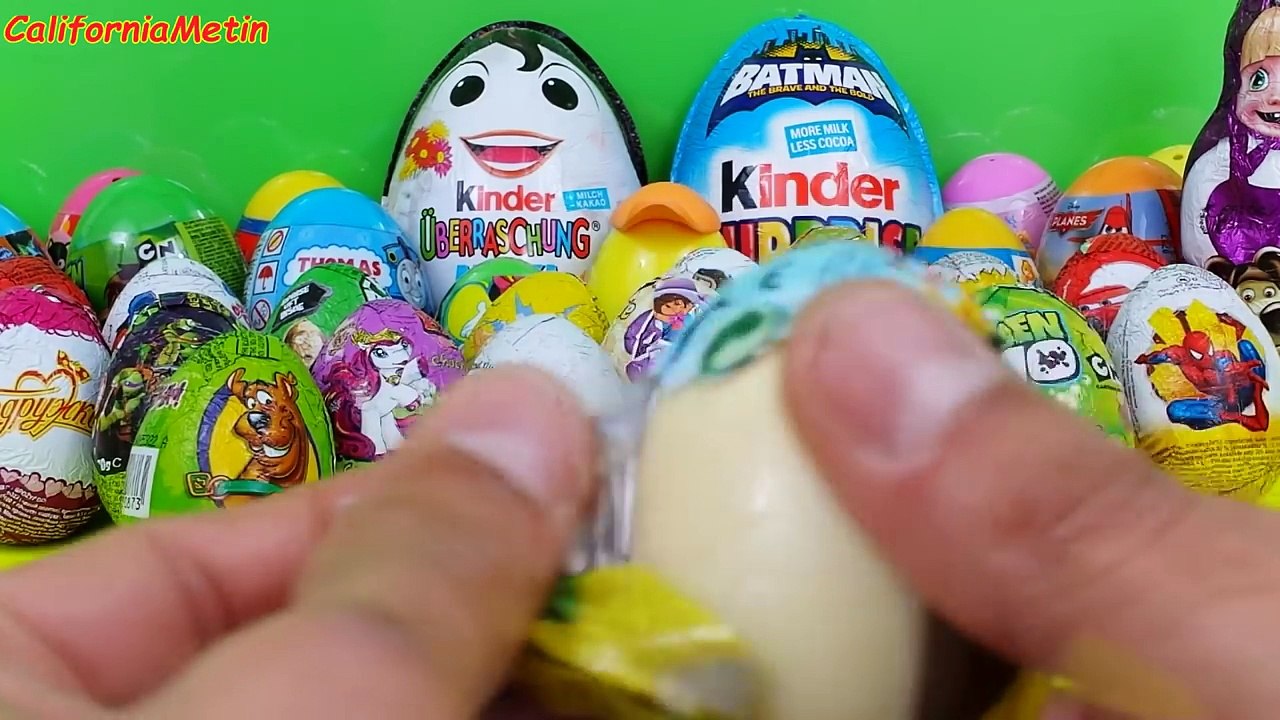 38 Surprise Eggs Kinder Maxi Batman Spiderman Frozen Masha and the Bear Ben 10 Cars Peppa pig
