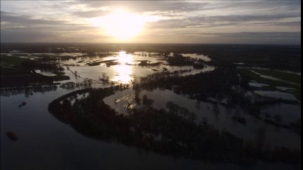 Crue du Doubs aux environs de Dole, le 23 janvier 2018