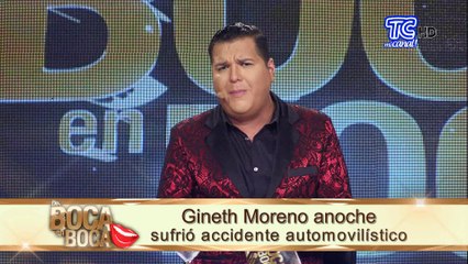 Gineth Moreno anoche sufrió accidente automovilístico