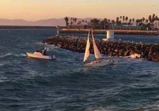 Sailboat Blown onto Rocks, Battered by Waves Before Rescue by Redondo Beach Harbor Patrol