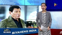 Pres. Duterte, biyaheng India ngayong araw