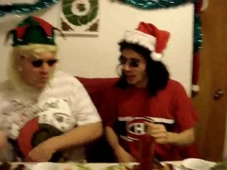 Christmas dinner 80s glam metal style video