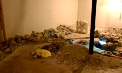 Breaking up basement concrete and found broken cast iron pipe--Sunday night