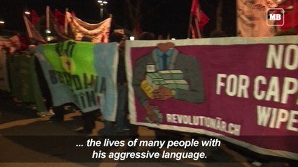 Anti-Trump protesters gather in Zurich
