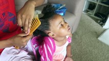 Natural Kids: Stretching Natural Hair WITHOUT Heat || African Threading|| Protective Styles