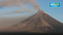 Mayon Volcano spewing ash, lava and smoke