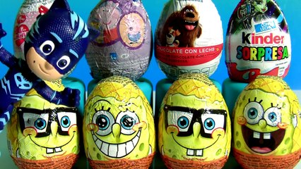 Surprise Eggs SpongeBob Kinder Monster High Halloween Peppa Pig Shimmer and Shin