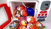 Microwave Kinder Surprise & Superhero Lollipops! Learn Colors Finger Family Nursery Rhymes For Kids