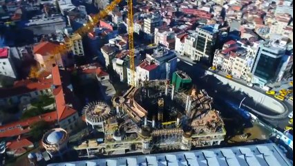Taksim Camii İnşaatının Son Hali Havadan Görüntülendi