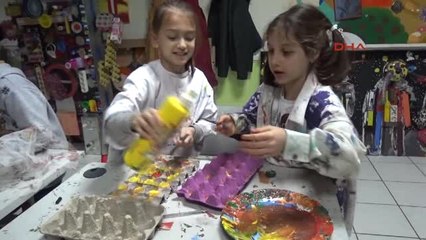 Manisa- Minikler Atık Malzemelerle Sanatsal Yönlerini Geliştiriyor