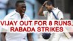 India vs South Africa 3rd test : Murali Vijay dismissed for 8 runs, Rabada strikes | Oneindia News