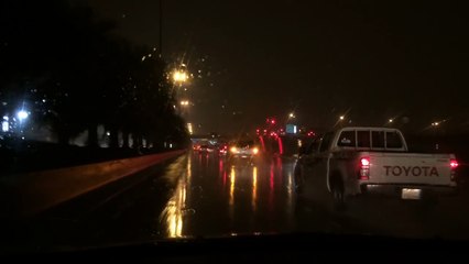 Raining street in Riyadh 2016