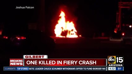One killed in fiery Gilbert crash involving train