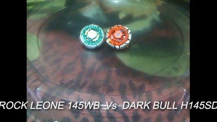 Beyblade Battle - Rock Leone 145WB  Vs  Dark Bull H145SD