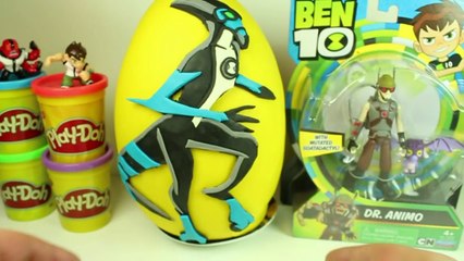 Huge Ben10 XLR8 and Dr Animo Play Doh Surprise Egg Filled With Toys 2018