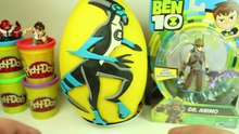 Huge Ben10 XLR8 and Dr Animo Play Doh Surprise Egg Filled With Toys 2018