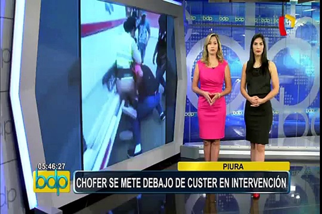 Piura: chofer se mete debajo de cúster durante intervención