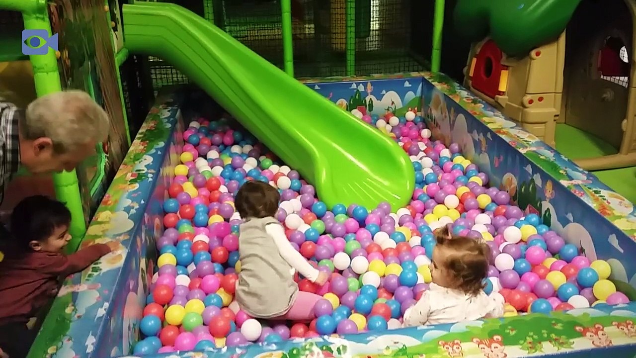 kids Playtime with bubbles in Indoor Playground Play Area for kids