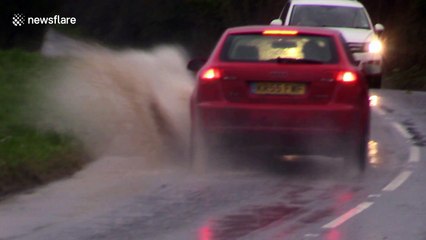 Huge waves from Storm Georgina pound the Cornish coast