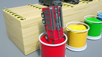 Colors for Children to Learn with Street Vehicles #h - Magic Liquids to Learn Colors