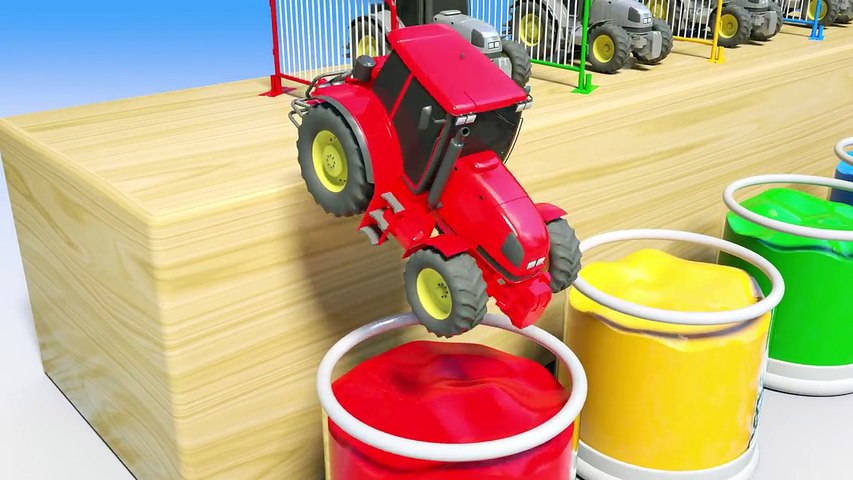 Colors for Children to Learn with Tractor #h Learn Colors with Water Colors