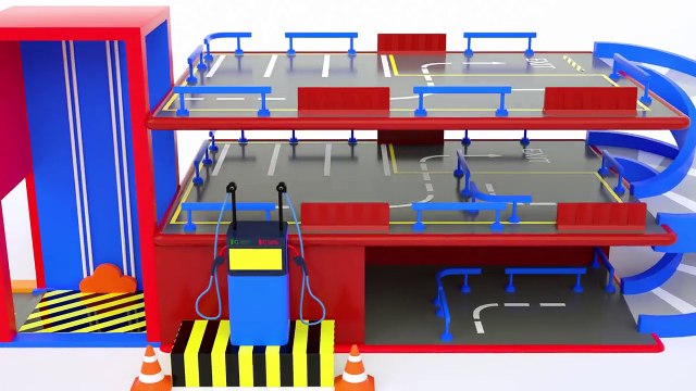 Colors for Children to Learn With Trucks Parking Toys #h Multi Level Parking for Kids