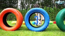 Learn Numbers and Colors with M&M's Tires for Children and Toddlers