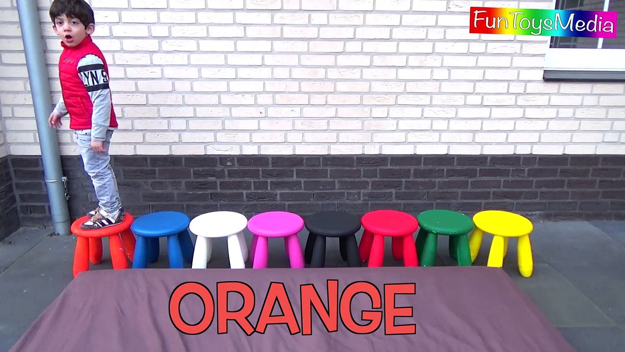 Family Fun Toys Activity Playing and Learning Colors with Stools for Families and Children