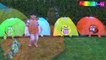 Learn Colors and Animals for Families, Children and Toddlers - Playing Outside in Kids Tents