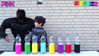 Learn Colors with Water Bottle Challenge for Children and Toddlers