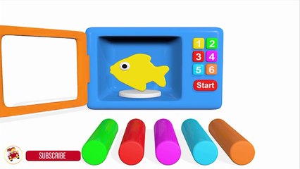 Learn Colors With Microwave and Blender Toy Appliance Play Doh Fish Mold for Chi