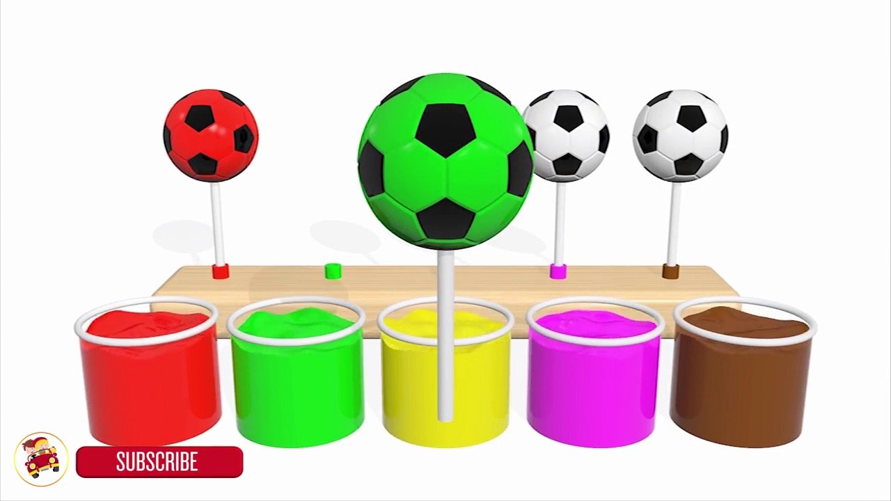 Learn Colors With Soccer Balls Lollipop for Children - Colours for Kids to Learn