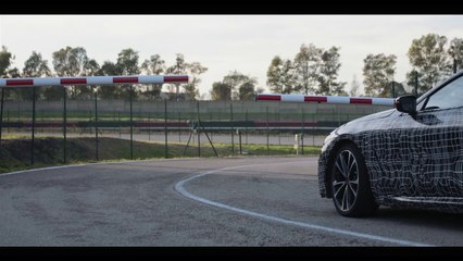BMW 8 Series Coupe vehicle dynamics testing, warm-up laps in Italy